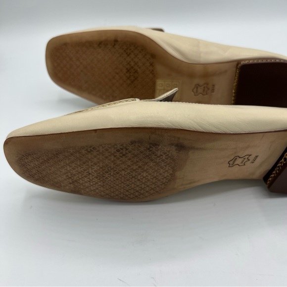 Tory Burch Cream Leather Loafers - Picture 8 of 10